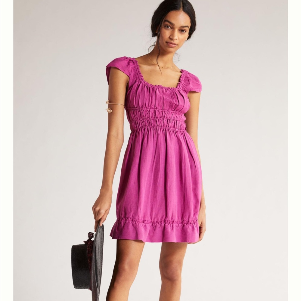 Anthropologie Smocked Waist Mini Dress